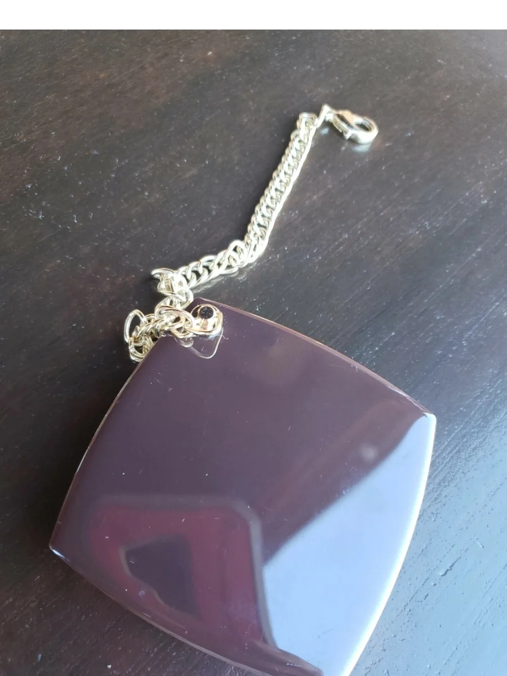Henri Bendel Compact Mirror with Gold Chain - Cream - Picture 3 of 6